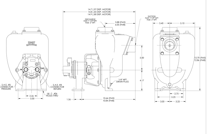 FM8PMP C:HYD PED .37 DISP CI